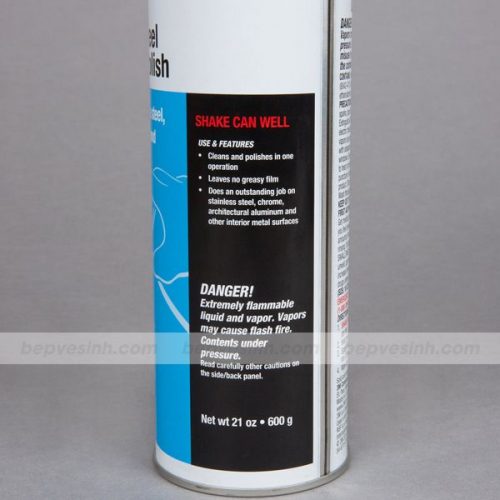 bepvesinh dung dich tay rua 3m aerosol stainless steel cleaner polish 600g 02 hygi